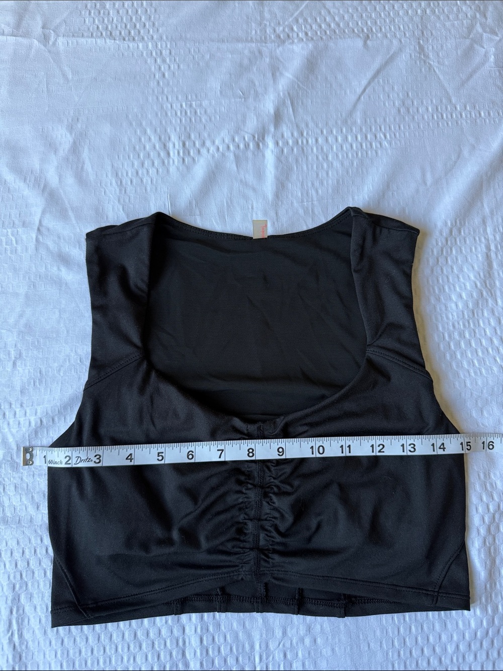 Free People Black Ruched Front Crop Tank - Picture 3 of 7